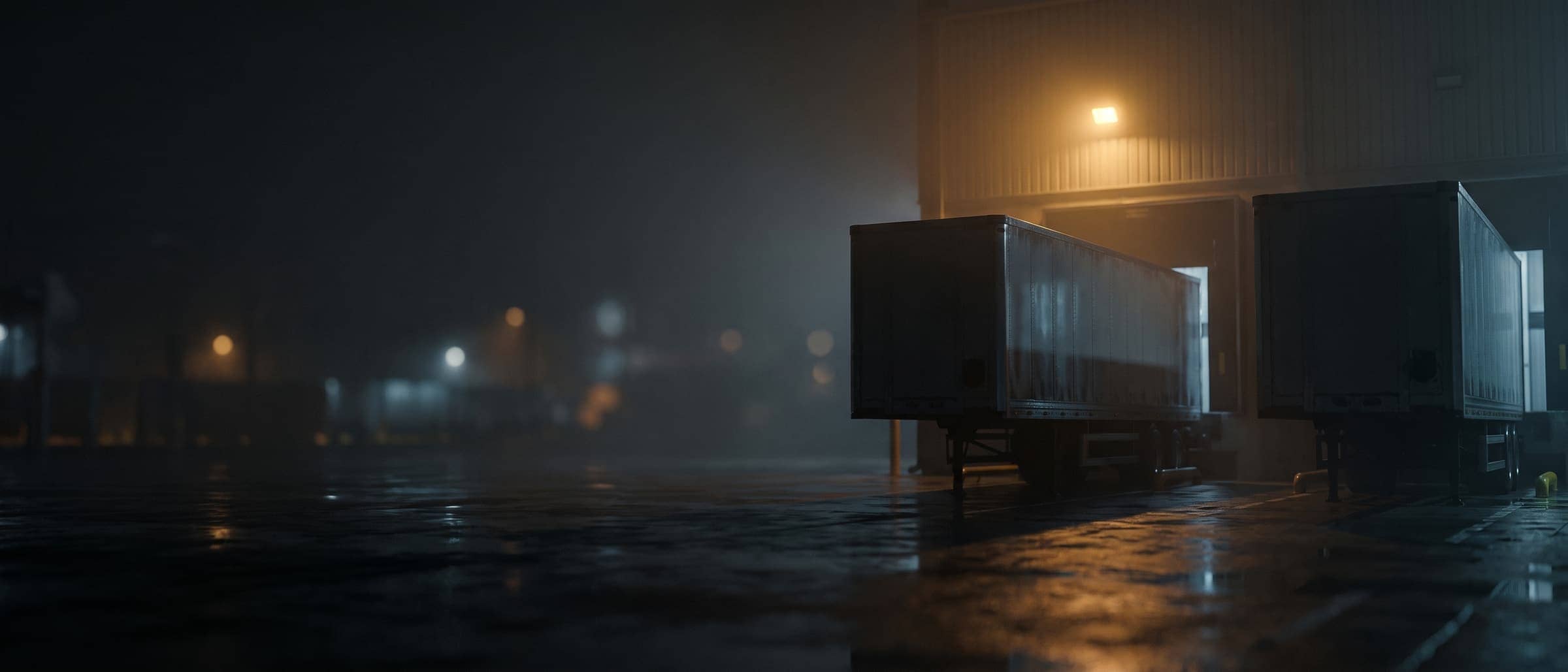 Muelle de carga industrial al amanecer en Barquisimeto